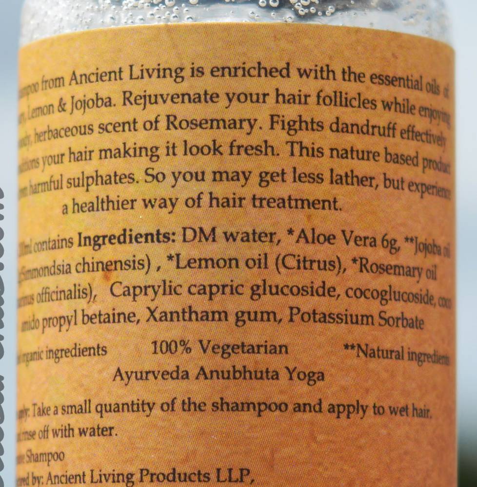 Ancient Living Rejuvenative Shampoo Ingredients
