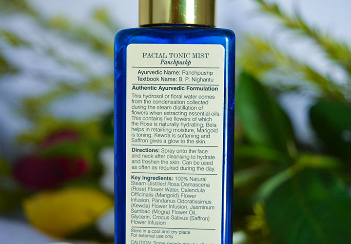 Forest Essentials Panchpushp Facial Tonic Mist Ingredients
