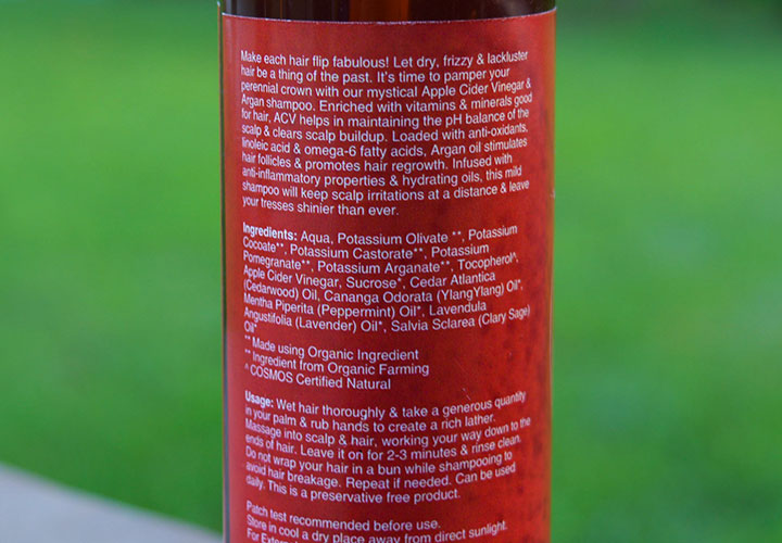 Juicy Chemistry Apple Cidar Vinegar and Argan Shampoo Ingredients