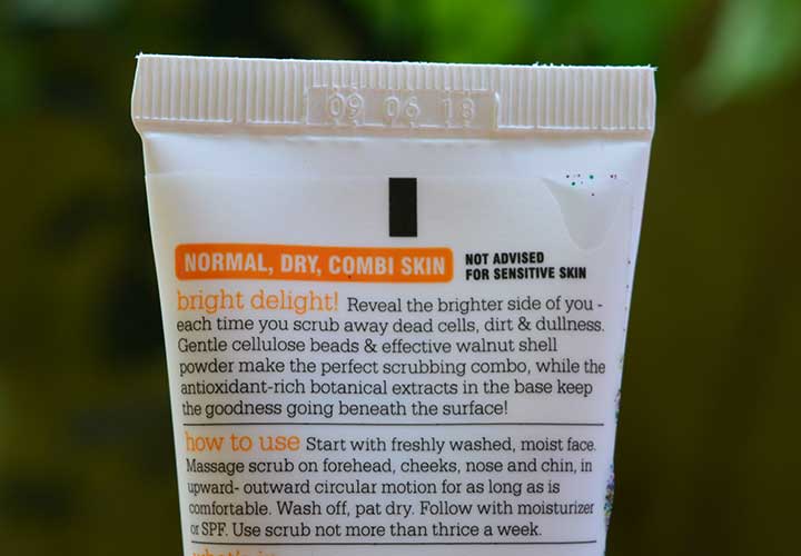 Plum Chamomile and White Tea Face Scrub Product Description