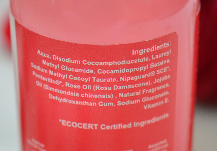Greenberry Organics Rose and Jojoba Oil Face Wash Ingredients