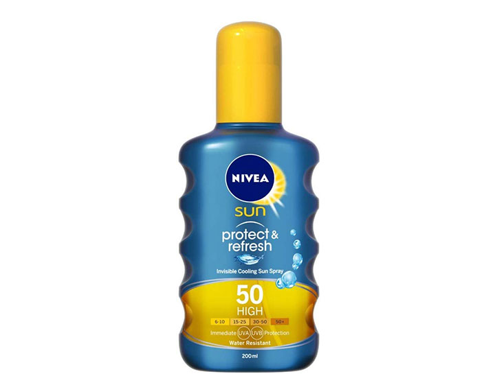Best Sunscreens in India NIVEA Sun - Protect & Refresh Invisible Cooling Spray SPF 50