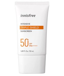 Innisfree Intensive Triple Care Sunscreen Cream SPF 50+ Best Sunscreen in India that are Tested by Dermatologists