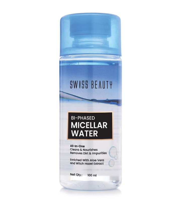 Swiss Beauty Bi-Phased Micellar Face Cleansing Water Best Affordable Micellar Water in India