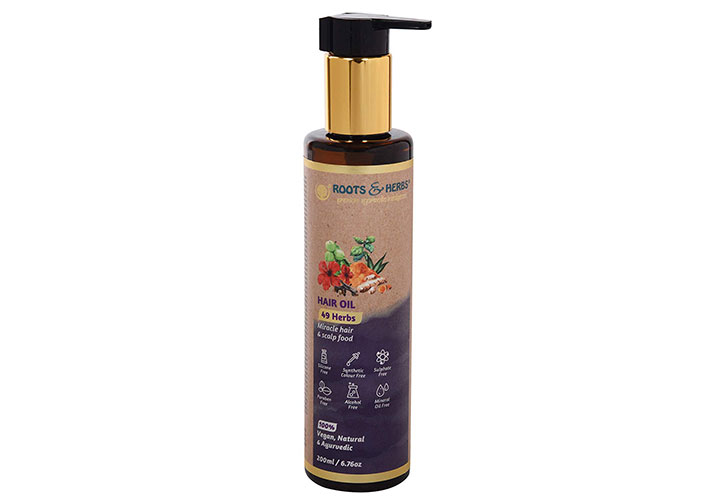 Roots and Herbs 49 Herbs Hair Oil Best Chemical Free Hair Oils in India