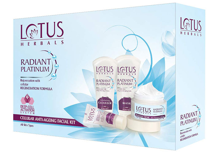 Lotus Herbals Radiant Platinum Cellular Anti-Ageing Facial Kit Best Facial Kits for Women