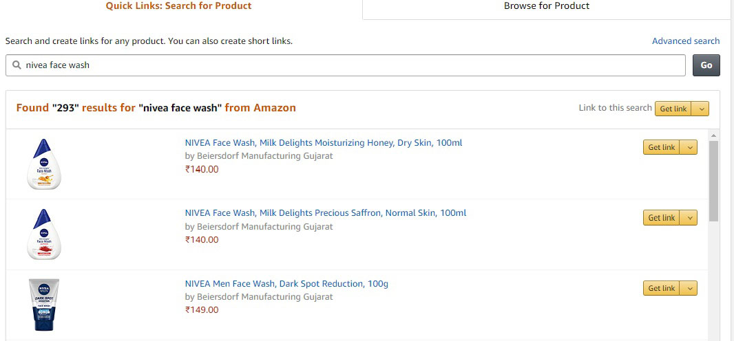 How to Search Product Links on Amazon Associates Page