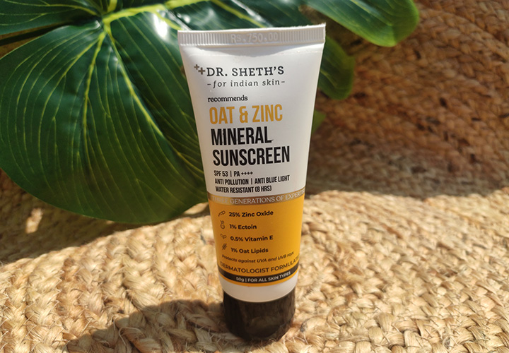 Dr. Sheth's Oat and Zinc Mineral Sunscreen Review with Ingredient Analysis