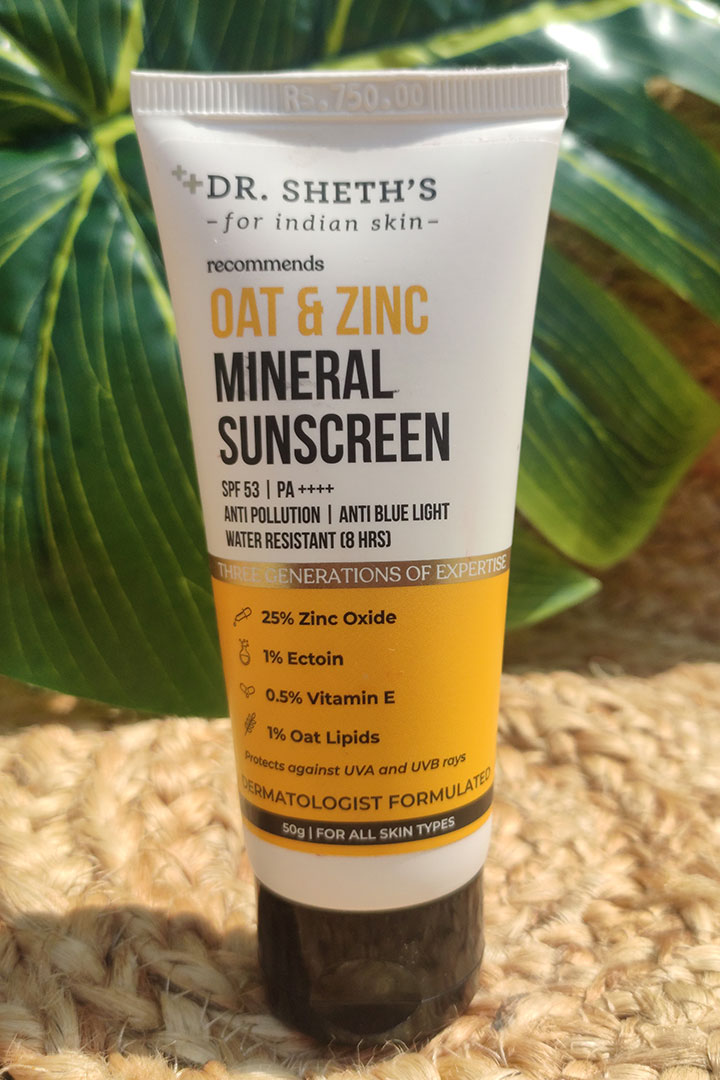 Dr. Sheth's Oat and Zinc Mineral Sunscreen