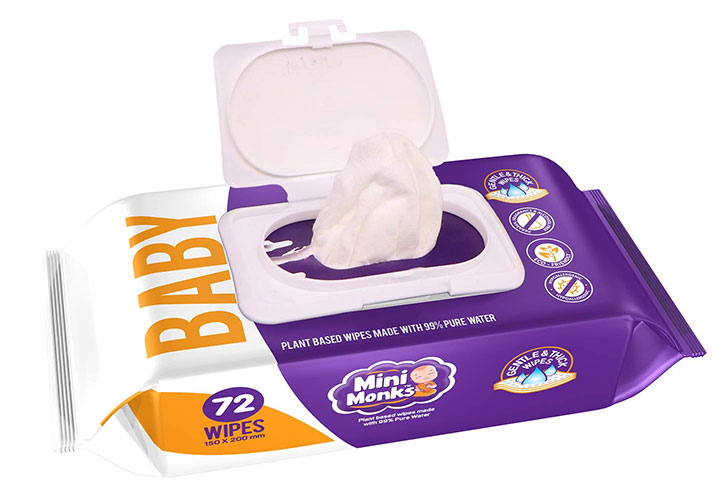 Minimonks Baby Water Wipes Top Unscented Baby Wipes