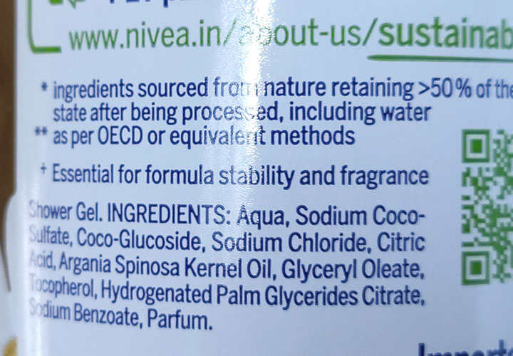 Shower gel shop ingredients