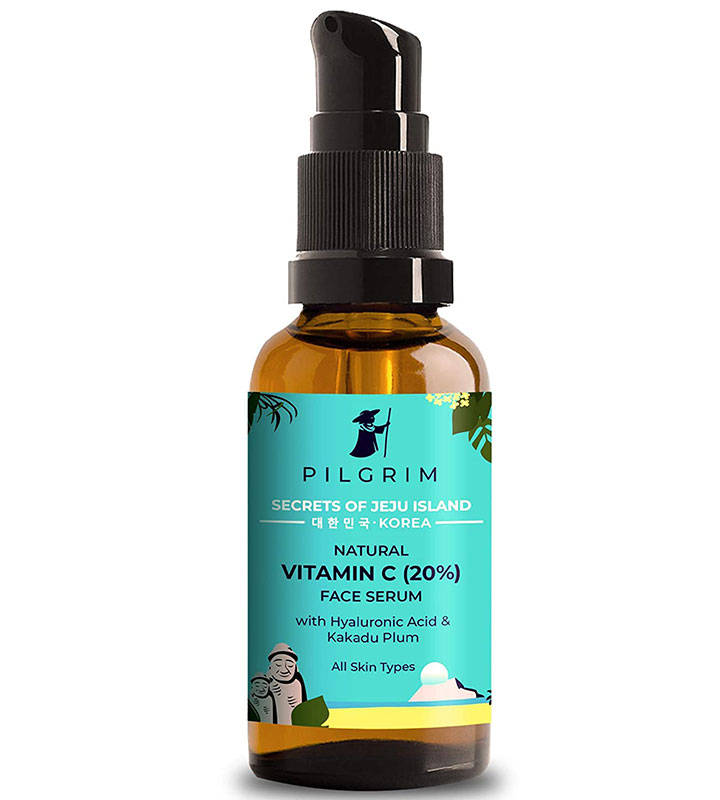 Pilgrim Natural Vitamin C Serum 20% with Hyaluronic Acid and Kakadu Plum the Best Vitamin C Serum available in India