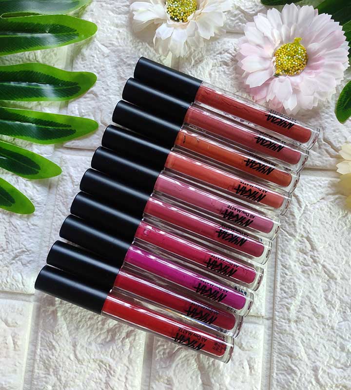 Nykaa All Day Matte Liquid Lipstick Swatches and Review