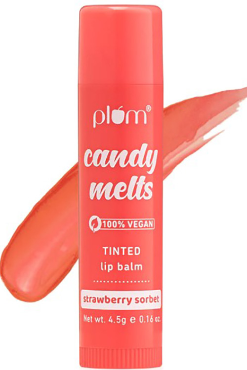 Plum Candy Melts Tinted Lip Balm in Shade Strawberry Sorbet