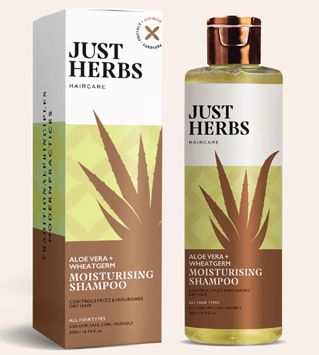 Just Herbs Moisturising Shampoo Best Mild Shampoo in India Free from Sulfates and Harmful Additives