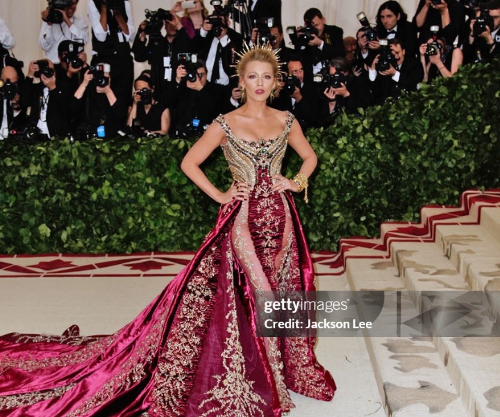 A Custom Versace Dress Worn by Blake Lively Met Gala 2018