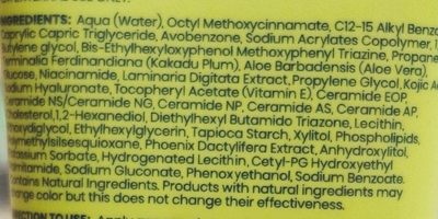 Ingredients of Hyphen All I Need Sunscreen SPF 50